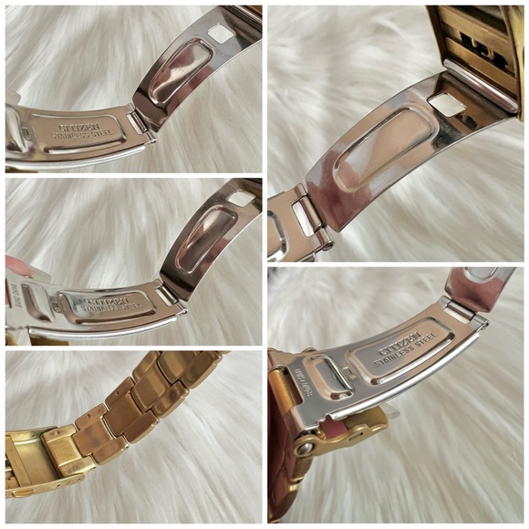 Citizen Eco-Drive technology solar-tech gold date watch men men’s brushed metal - Picture 8 of 15